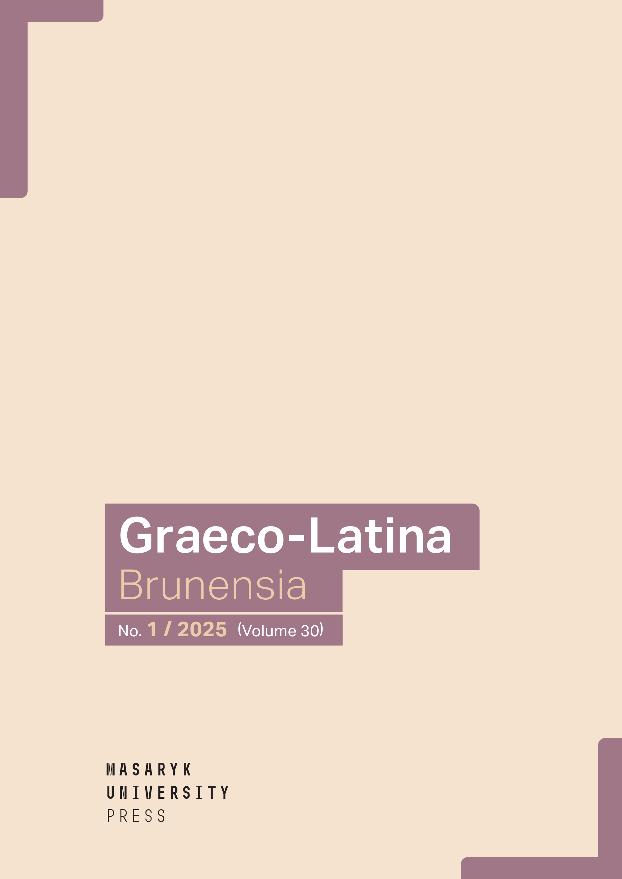 Graeco-Latina Brunensia. Current issue cover